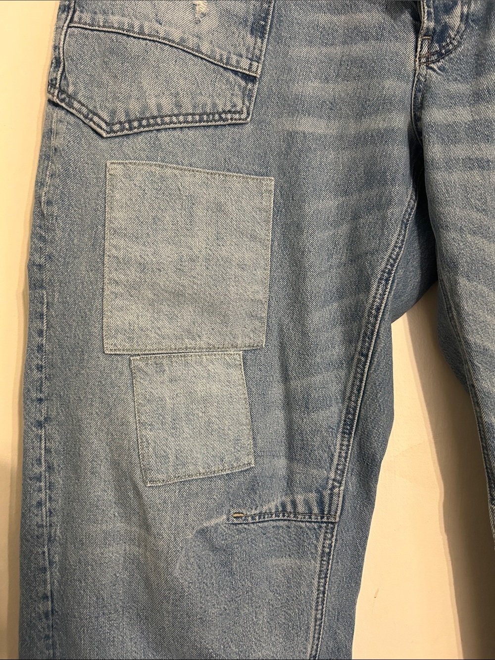 We The Free Moxie Denim Barrel Patchwork Cargo Jeans with Drawstring Waist - Picture 8 of 11